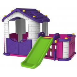 Vaikiška žaidimų aikštelė  3*1 su violetiniu stogu